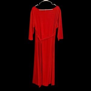 Elegant Red Long Sleeve Dress